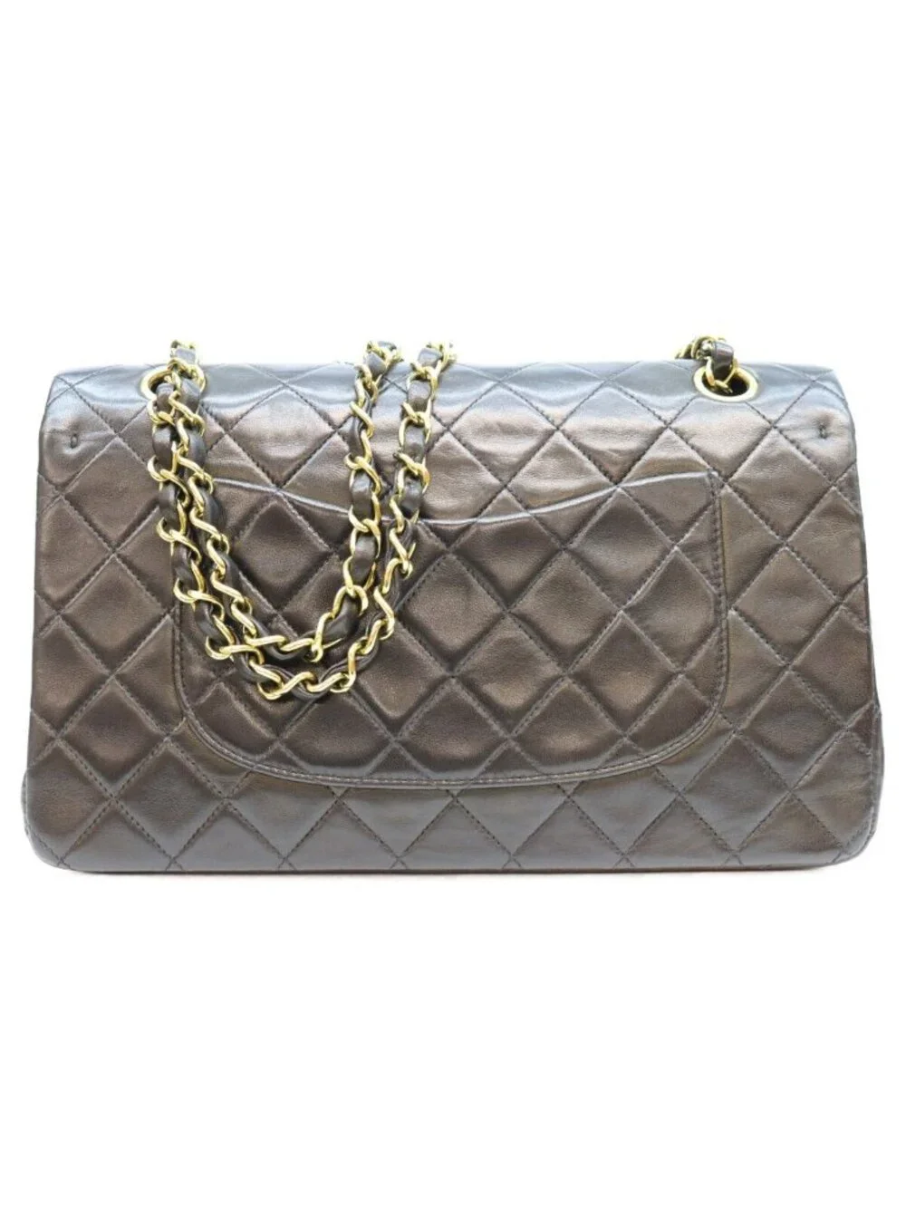 Chanel Black Lamb Gold Quilted 25 Shoulder